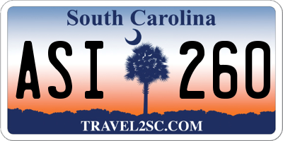 SC license plate ASI260