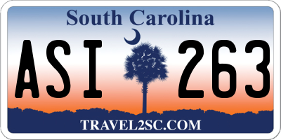 SC license plate ASI263