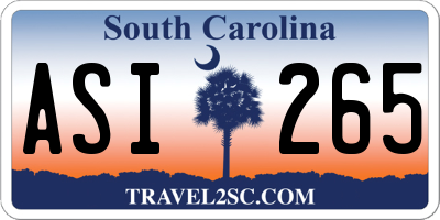SC license plate ASI265