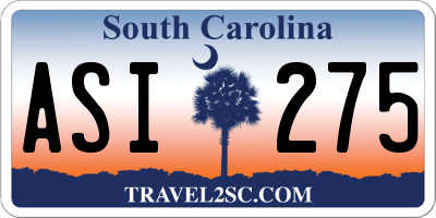 SC license plate ASI275