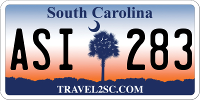 SC license plate ASI283
