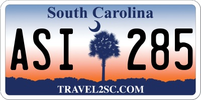 SC license plate ASI285
