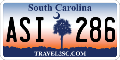 SC license plate ASI286