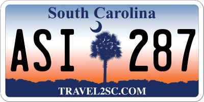 SC license plate ASI287