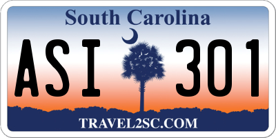 SC license plate ASI301