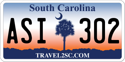 SC license plate ASI302