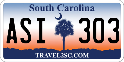 SC license plate ASI303