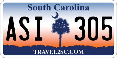 SC license plate ASI305