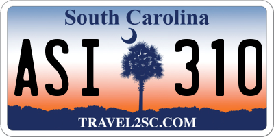 SC license plate ASI310