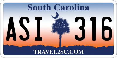 SC license plate ASI316