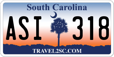 SC license plate ASI318