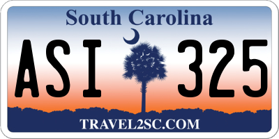 SC license plate ASI325