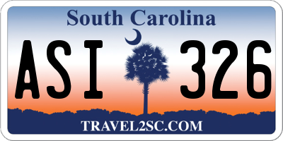 SC license plate ASI326