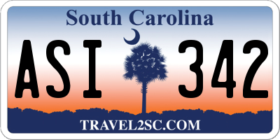 SC license plate ASI342