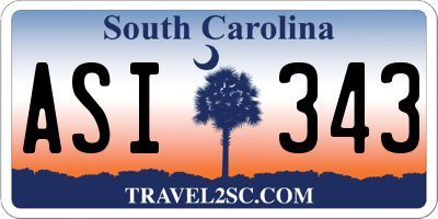 SC license plate ASI343