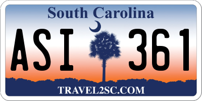 SC license plate ASI361