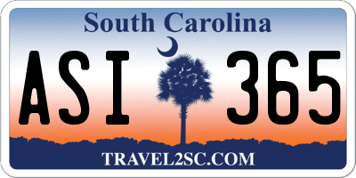 SC license plate ASI365