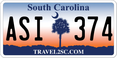 SC license plate ASI374