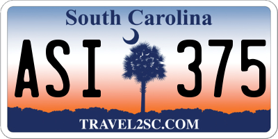 SC license plate ASI375