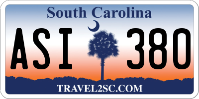 SC license plate ASI380