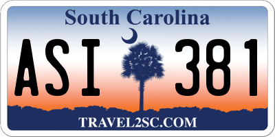 SC license plate ASI381