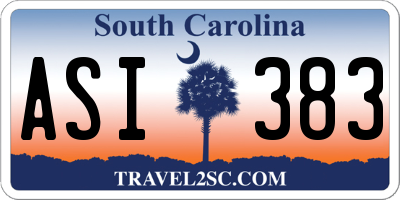 SC license plate ASI383