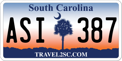 SC license plate ASI387