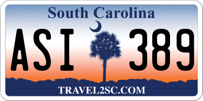 SC license plate ASI389
