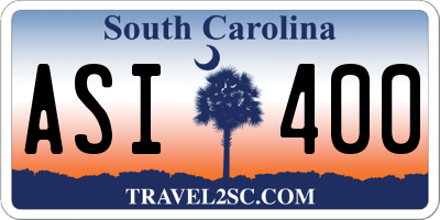 SC license plate ASI400