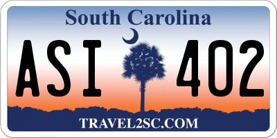 SC license plate ASI402