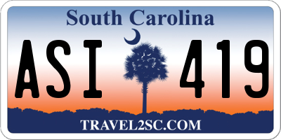 SC license plate ASI419