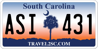 SC license plate ASI431