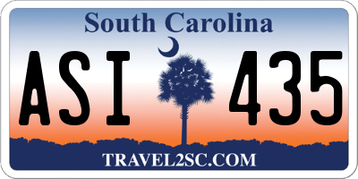 SC license plate ASI435