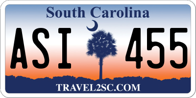 SC license plate ASI455