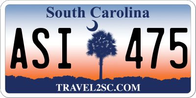 SC license plate ASI475