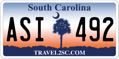 SC license plate ASI492