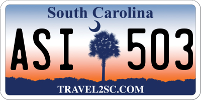 SC license plate ASI503