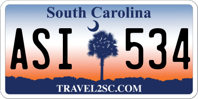 SC license plate ASI534