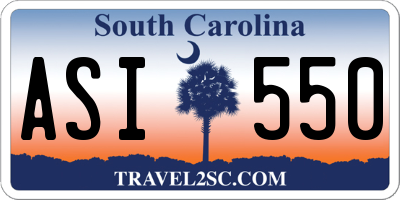 SC license plate ASI550