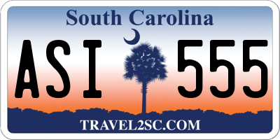 SC license plate ASI555