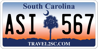 SC license plate ASI567