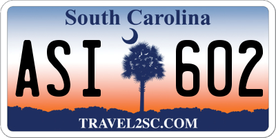 SC license plate ASI602