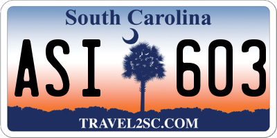 SC license plate ASI603