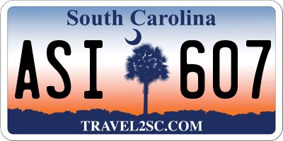 SC license plate ASI607