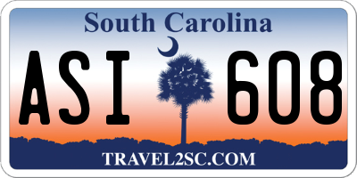 SC license plate ASI608