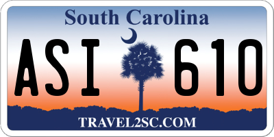 SC license plate ASI610
