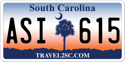 SC license plate ASI615