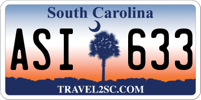 SC license plate ASI633