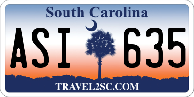 SC license plate ASI635