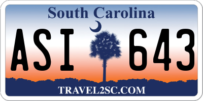 SC license plate ASI643